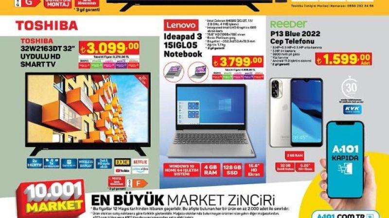 A101 12 Mayıs Perşembe aktüel ürün kataloğunu yayınladı! A101 piyasa değerinin altında laptop satışı yapacak! 26 jant bisiklet sadece 1000 TL 3