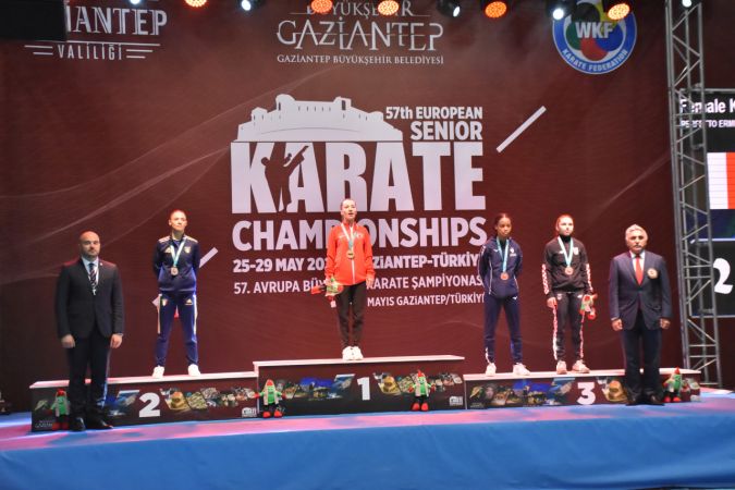 Gaziantep'te süren 57. Avrupa Büyükler Karate Şampiyonası'nda milli sporcular 6 altın, 1 gümüş madalya kazandı. 2