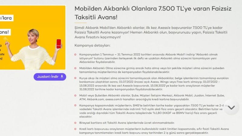 Akbank Duyurdu: 31 Temmuz'a Kadar Mobil Uygulamayı İndiren Herkese, Faizsiz 7 Bin 500 TL Ödenecek! 4
