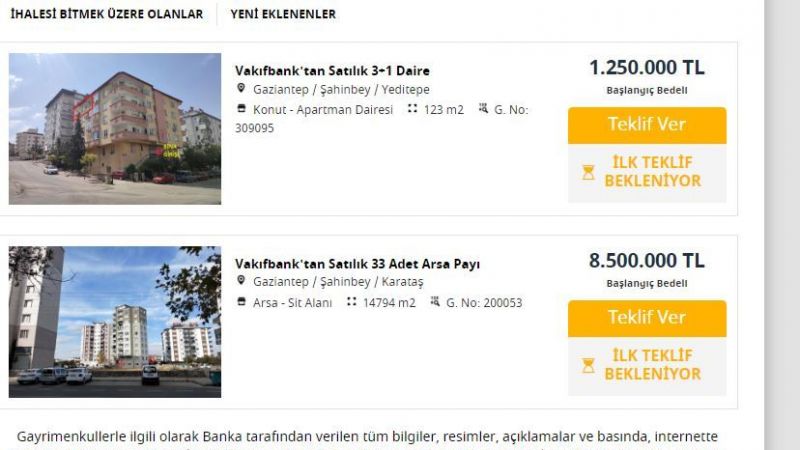 Gaziantep'in Göbeğinde Arsa Satışı: Vakıfbank 14 Bin 974 Metrekarelik Arsayı 425 Bin TL'lik Teminat Karşılığında Satışa Çıkardığını Duyurdu! 2