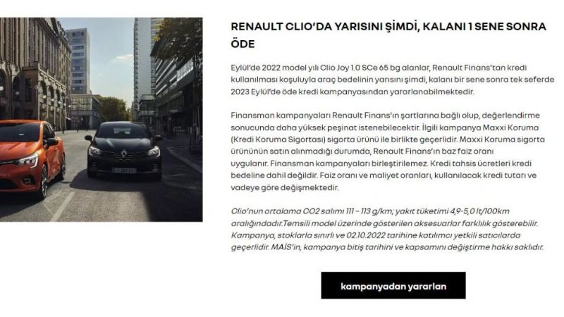 Renault Clio’da Yarısını Şimdi, Kalanı 1 Sene Sonra Öde Kampanyasında Son 2 Gün! 3