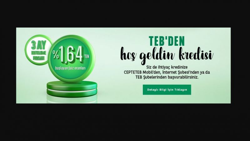 Türkiye Ekonomi Bankası'ndan 3 Ay Taksit Erteleme Fırsatı İle Düşük Faizli İhtiyaç Kredisi Kampanyası! Günde 31 TL Ödeyin, 10 Bin TL'niz Hesabınıza Yatsın! 4