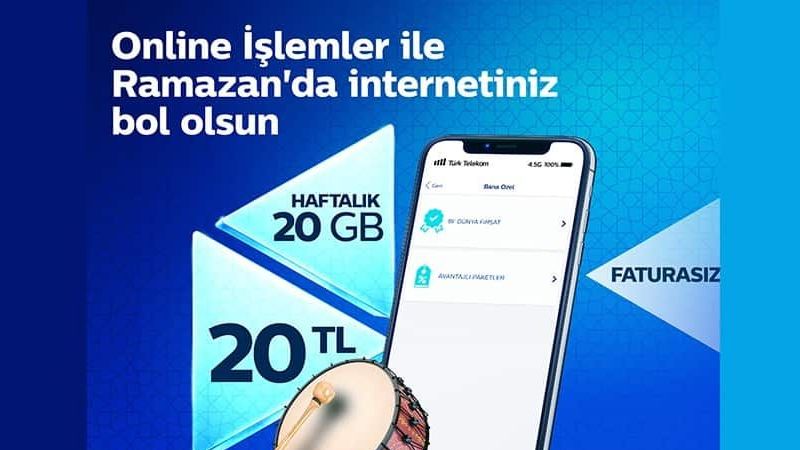 Ramazan Ayı’na özel Türk Telekom 10 GB indirim kampanyası! A101’den 50 TL’lik hediye çeki fırsatı! 2