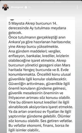 Ünlü Astrolog Dinçer Güner Tutulmanın Ankara Haritasını Paylaştı: “Ses Getiren Vefatlar Olabilir!” 3
