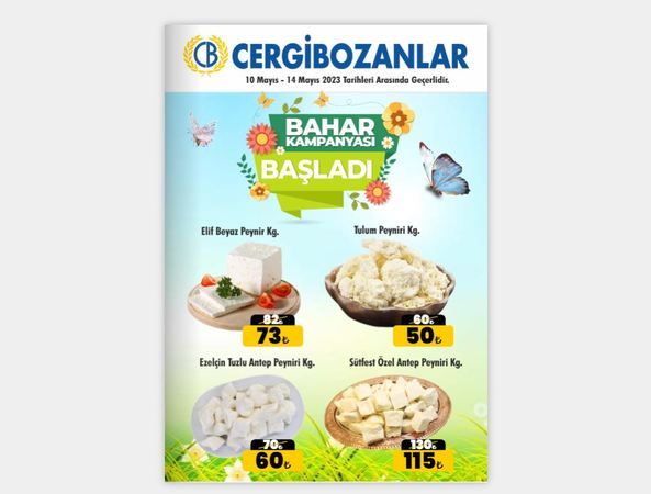 11- 14 Mayıs Gaziantep Cergibozanlar Market Ürün Kataloğu Yayınlandı! Tavuk 49 TL, Peynir 50 TL, Zeytin 65 TL! 2
