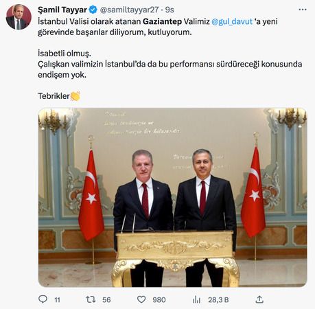 Gaziantep Valisi Davut Gül, İstanbul valisi olarak atandı! Tebrik mesajları arka arkaya geldi! 3