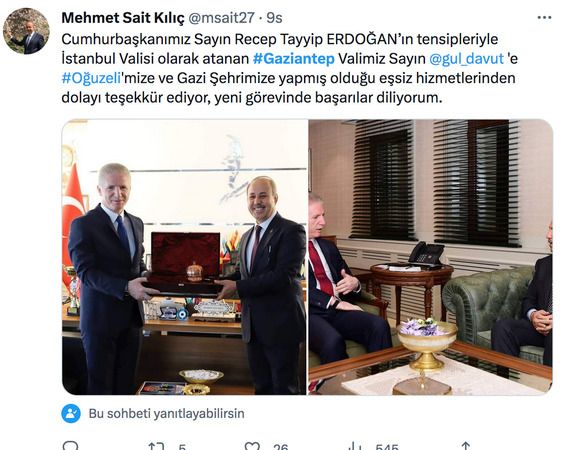 Gaziantep Valisi Davut Gül, İstanbul valisi olarak atandı! Tebrik mesajları arka arkaya geldi! 2