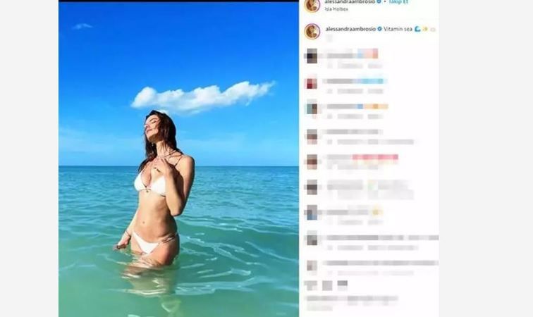 Eski Victoria's Secret modeli Alessandra Ambrosio’nun bikinili pozları hayranlarını çıldırttı! Beyaz bikinisi sıkı vücudunun her hattını sergiledi… 3