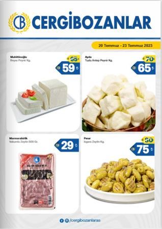 20 Temmuz 2023 Cergibozanlar Market indirimleri duyuruldu: Beyaz peynir 59 TL, zeytin 29 TL, pirinç 19 TL, kuzu gerdan 219 TL! 3