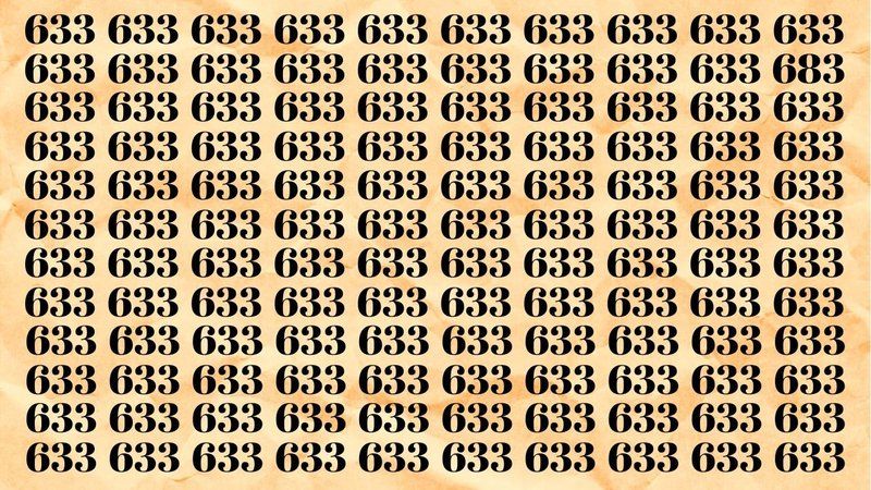 Resimdeki 633 sayılarının arasındaki farklı sayıyı 10 saniye içinde bulmalısınız! 1