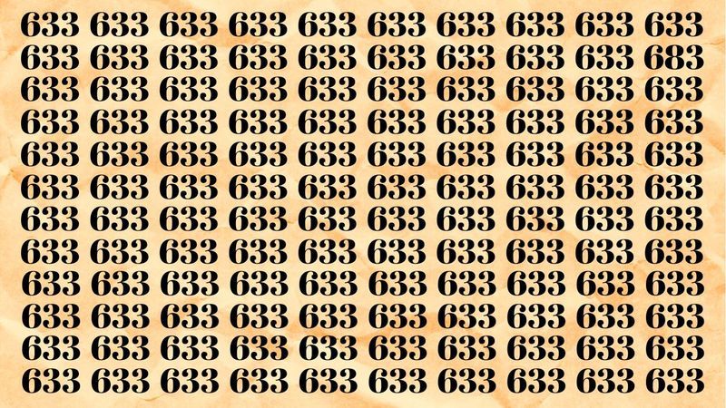 Resimdeki 633 sayılarının arasındaki farklı sayıyı 10 saniye içinde bulmalısınız! 2