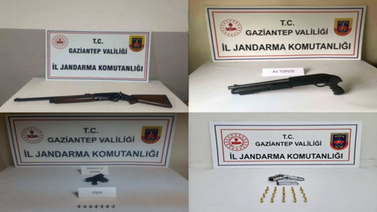 Gaziantep'te Jandarmanın ’maganda’ operasyonunda çok sayıda silah ele geçirildi