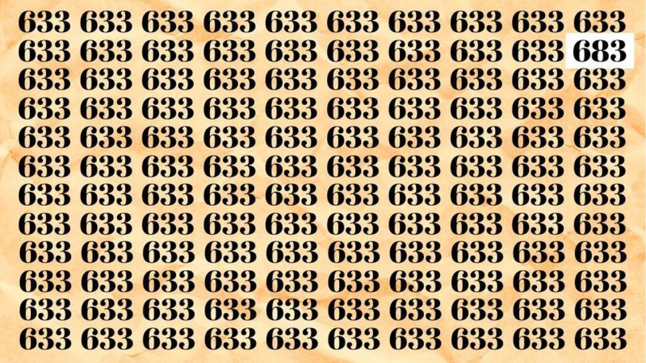 Resimdeki 633 sayılarının arasındaki farklı sayıyı 10 saniye içinde bulmalısınız!