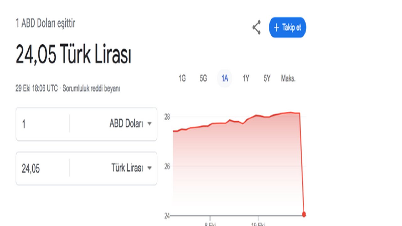Google Türkiye'de Dolar 24 Lira! Dolar Gerçekten Kaç TL?