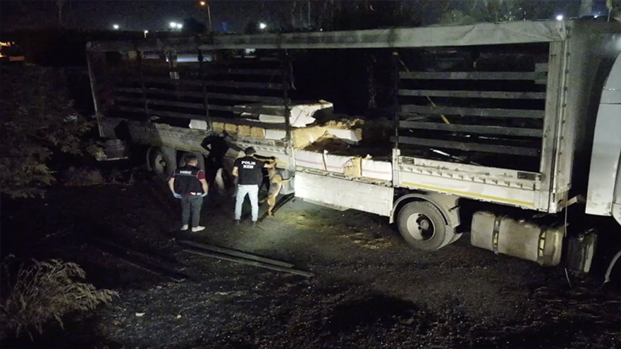 Tarsus-Adana-Gaziantep Otoyolu'nda durdurulan tırda 32 kilo 600 gram esrar ele geçirildi