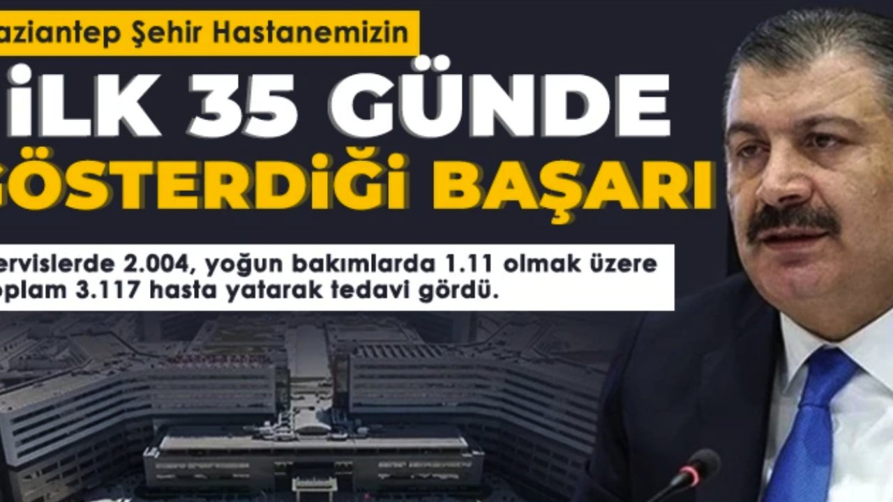 Bakan Koca Gaziantep Şehir Hastanesinin İlk 35 Günde Gösterdiği Başarıyı paylaştı