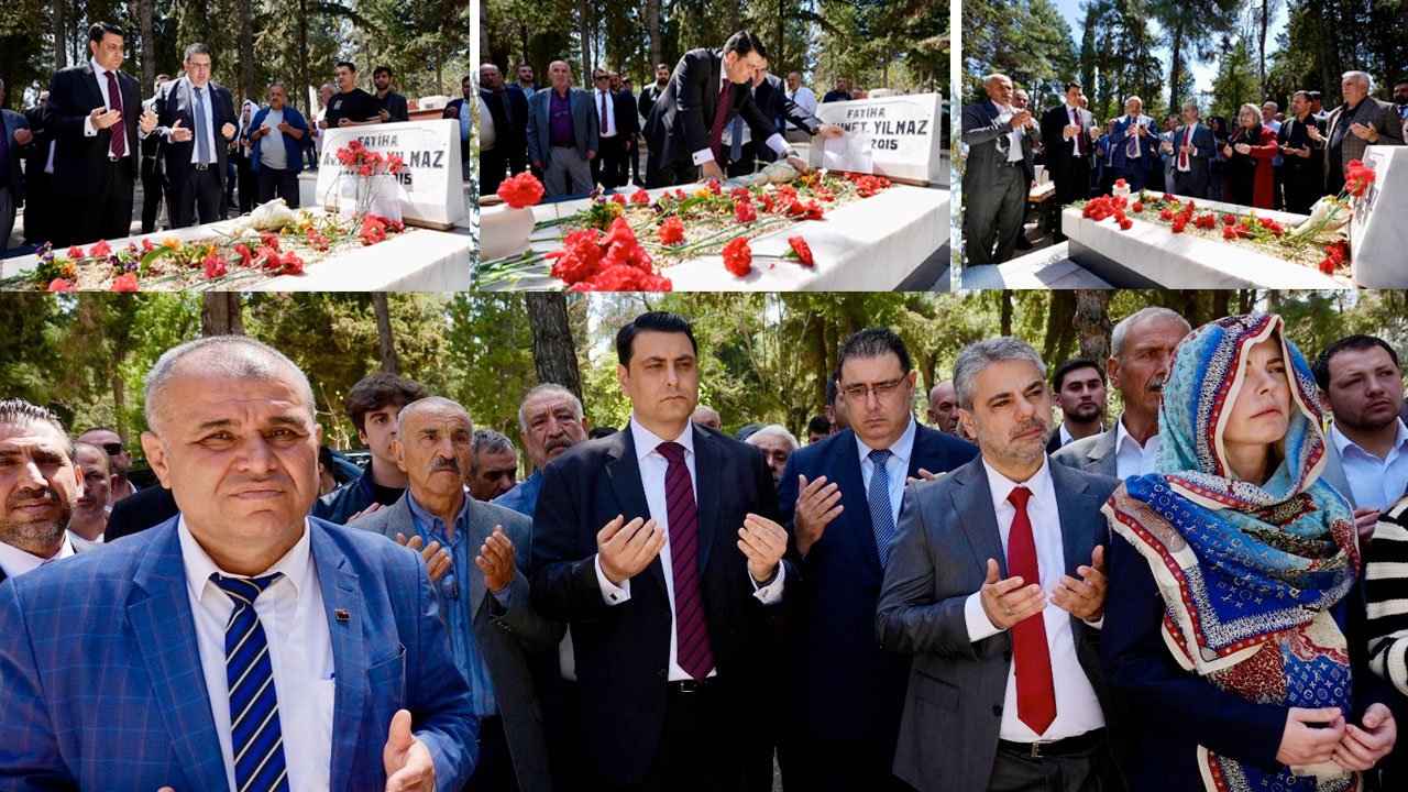 Mazbatayı alan Başkan Yılmaz, ilk ziyaretini babası Ahmet Yılmaz'ın kabrine yaptı