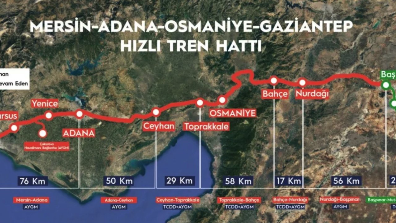 Mersin-Gaziantep arası hızlı trenle 2 saat 15 dakikaya düşecek!