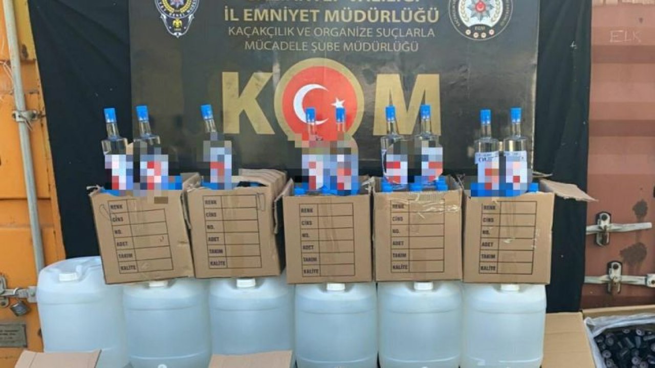 Gaziantep'te 360 litre kaçak etil alkol ele geçirildi
