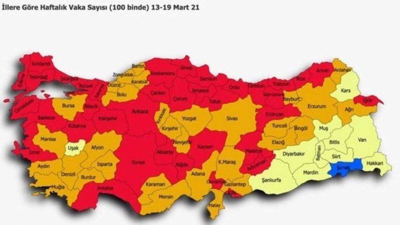 Gaziantep’in koronavirüs haritasında rengi değişiyor