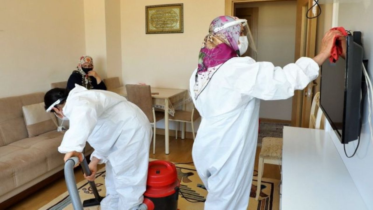 Şehitkamil belediyesi 65 yaş üstü vatandaşların evlerini temizlemeye devam ediyor