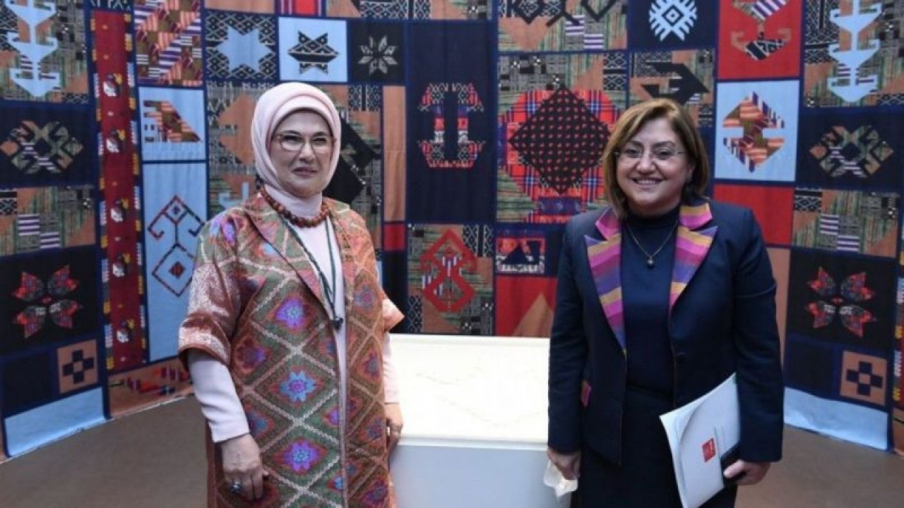 Fatma Şahin, Beştepe’de düzenlenen dokuma atlası sergisine katıldı