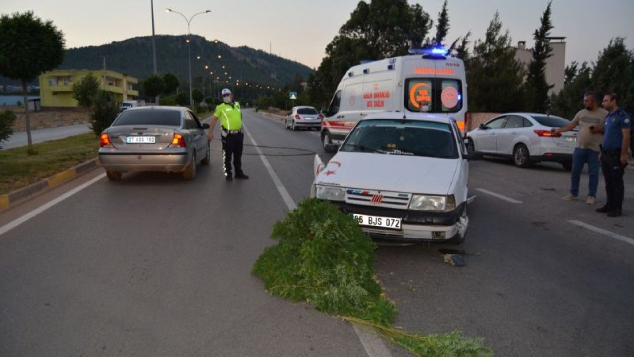 Gaziantep'te karşı şeride geçen aracın sürücüsü yaralandı