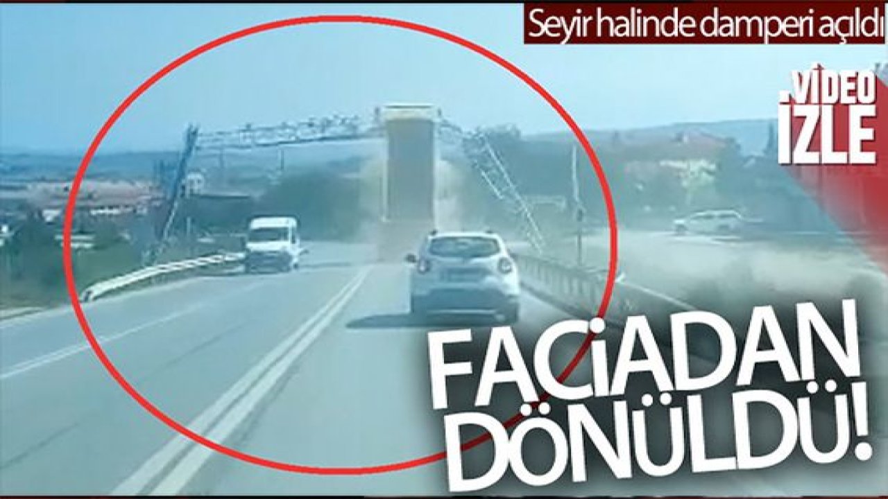 Son Dakika:Video Haber...Damperi açılan kamyon PTS direğine böyle çarptı