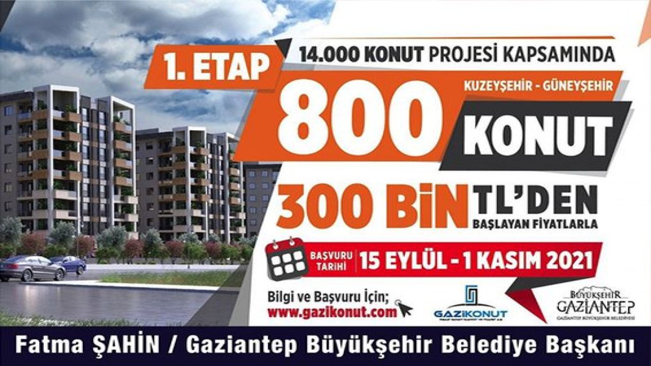 Son Dakika: İşte Koşullar!Gaziantep’te 14 bin konut için ön talep toplanmaya başlandı.