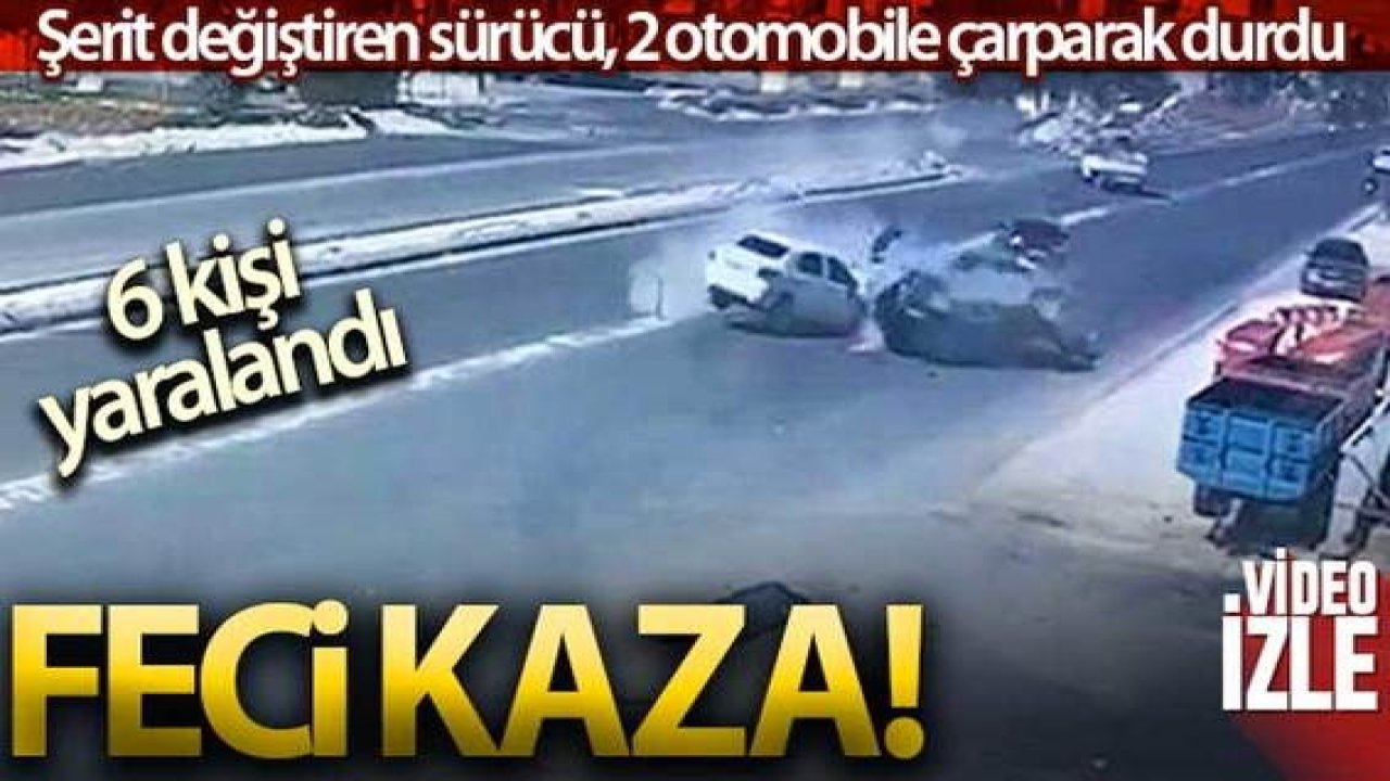 Son Dakika:Video Haber…Feci Kaza...Şerit Değiştiren Sürücü 2 Araca Çarparak Durdu