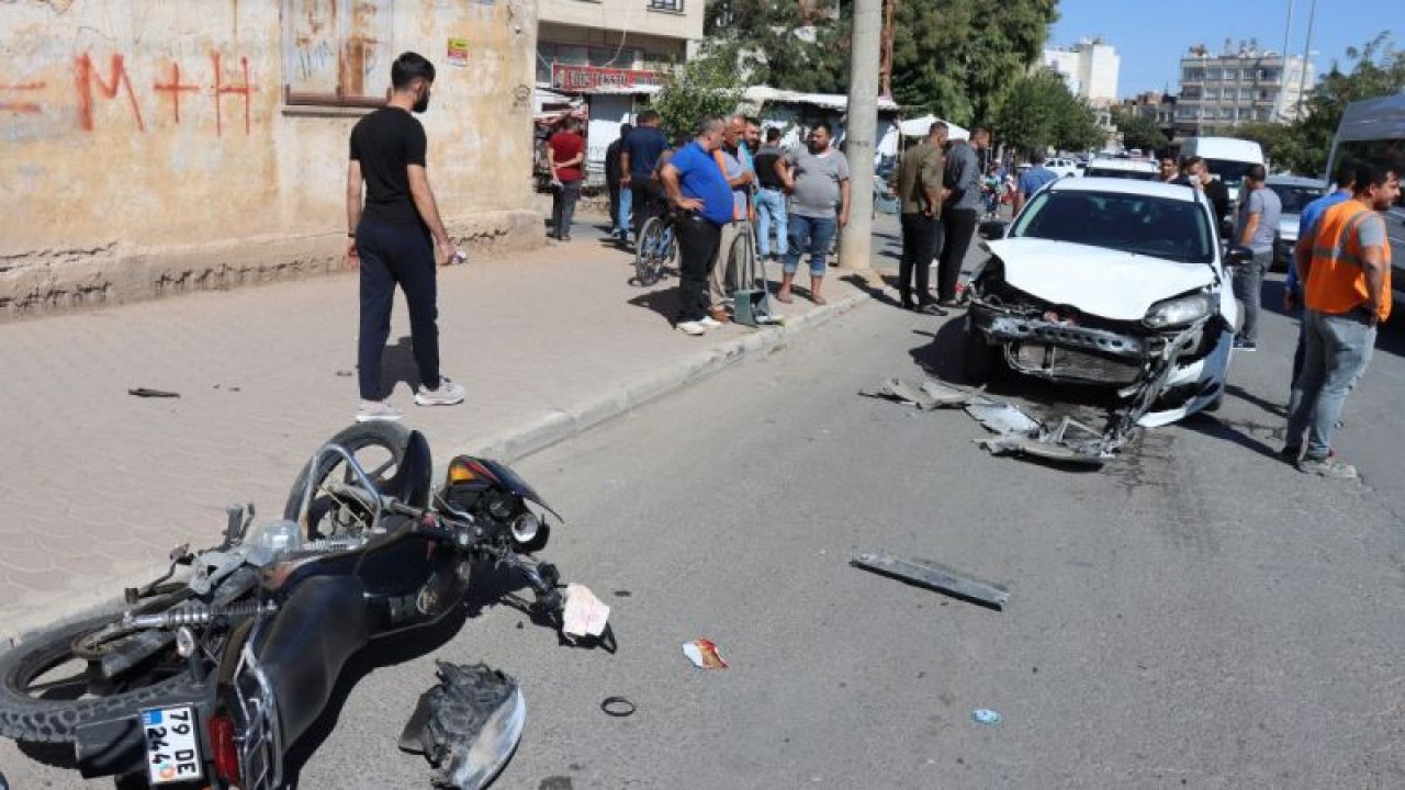 Kilis'te otomobille motosikletin çarpışması sonucu 2 kişi ağır yaralandı