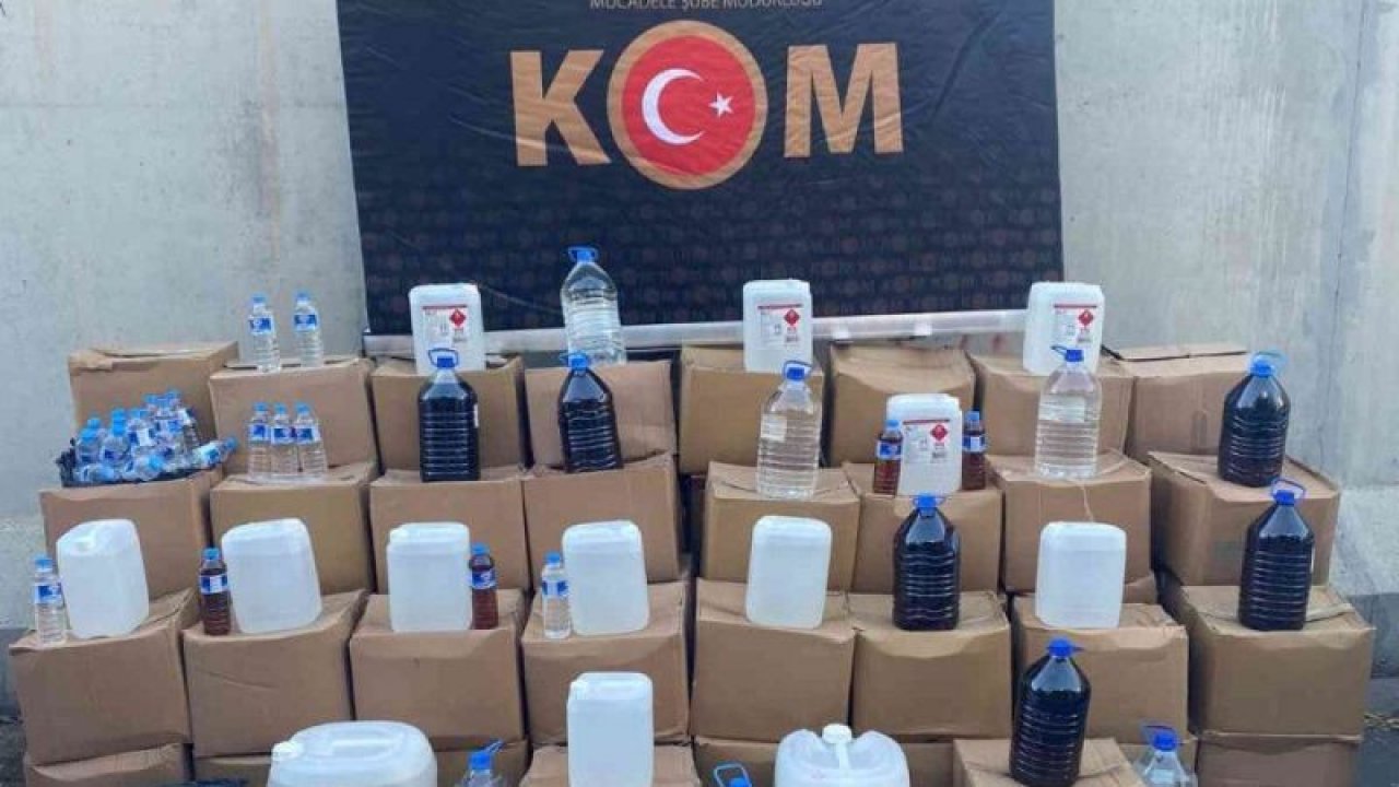 Gaziantep'te bin 641 litre kaçak alkol ele geçirildi