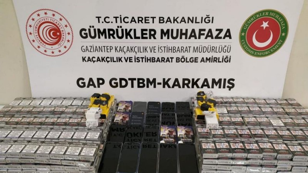 Gaziantep sınır kapısında sigara ile kaçak telefon yakalandı