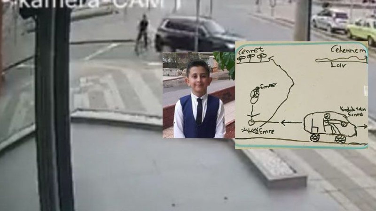 9 yaşındaki Eymen, abisi Uğur Emre’nin kaza resmini çizerek yürekleri dağladı  Küçük Eymen’in ağlatan kaza resmi