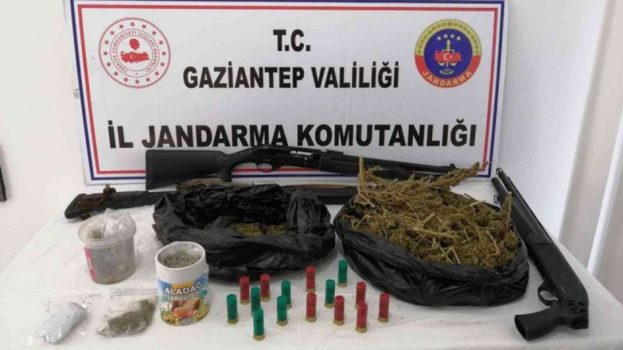 Gaziantep İl Jandarma Komutanlığınca bir adreste yapılan operasyonda çok sayıda uyuşturucu madde ele geçirildi