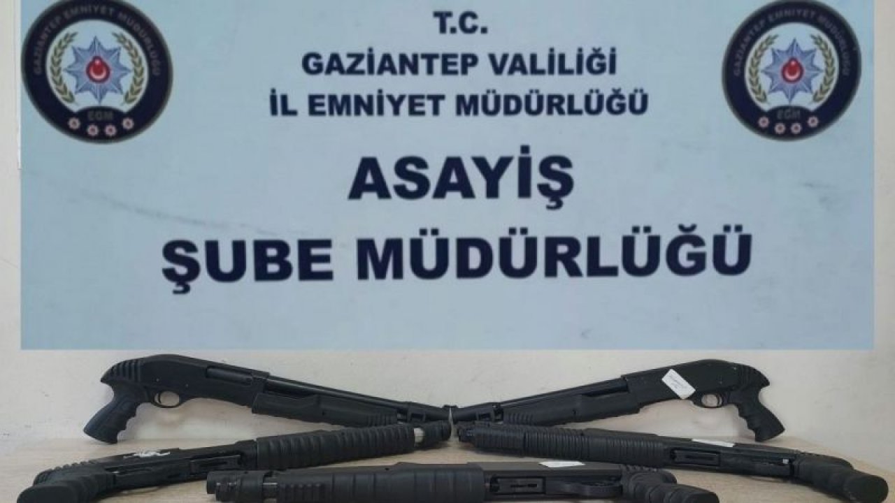 Gaziantep'te şüphe üzerine durdurulan araçtan 5 adet pompalı tüfek çıktı