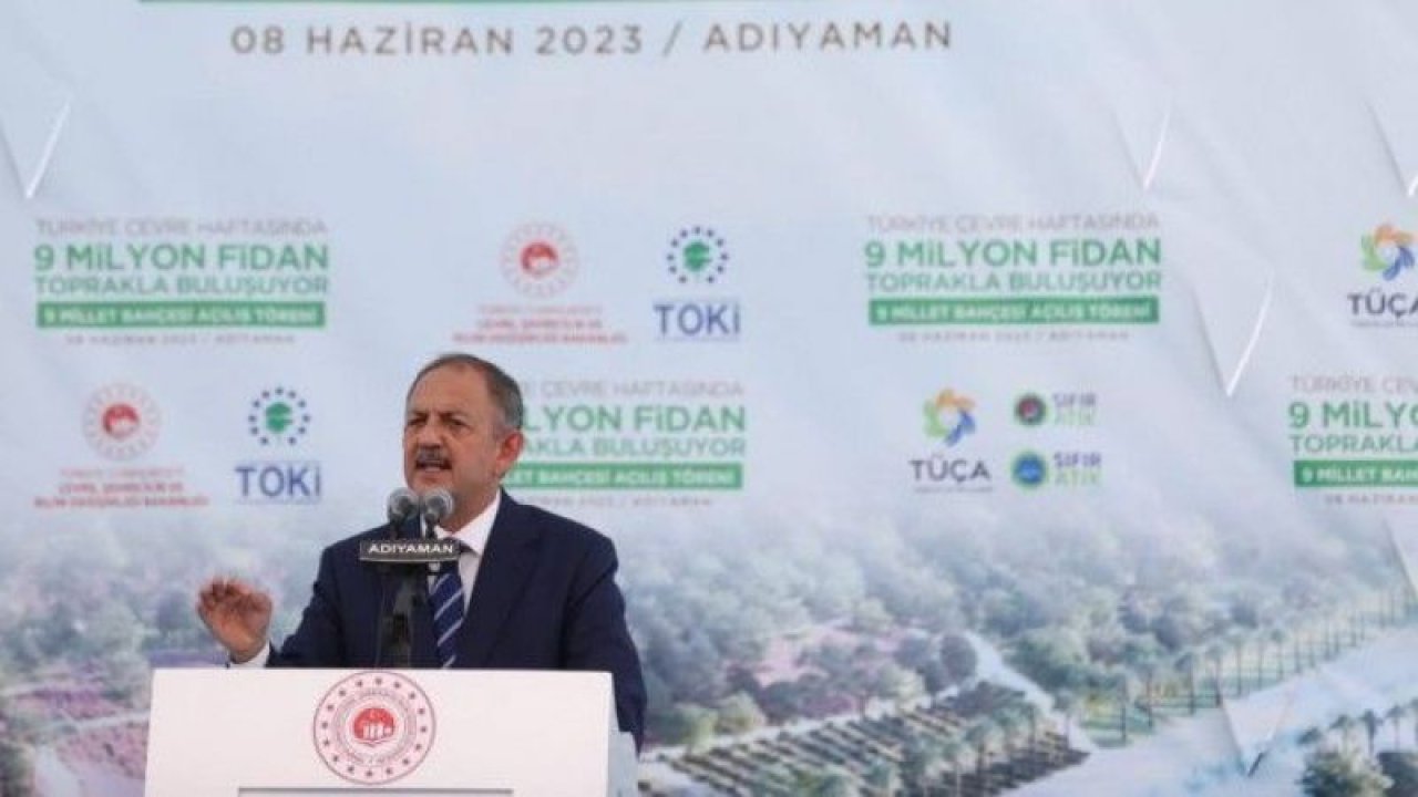 Bakan Mehmet Özhaseki, 180 yerde millet bahçesinin inşaatının tamamlandığını ifade etti! Bakanın Adıyaman’daki konuşması!