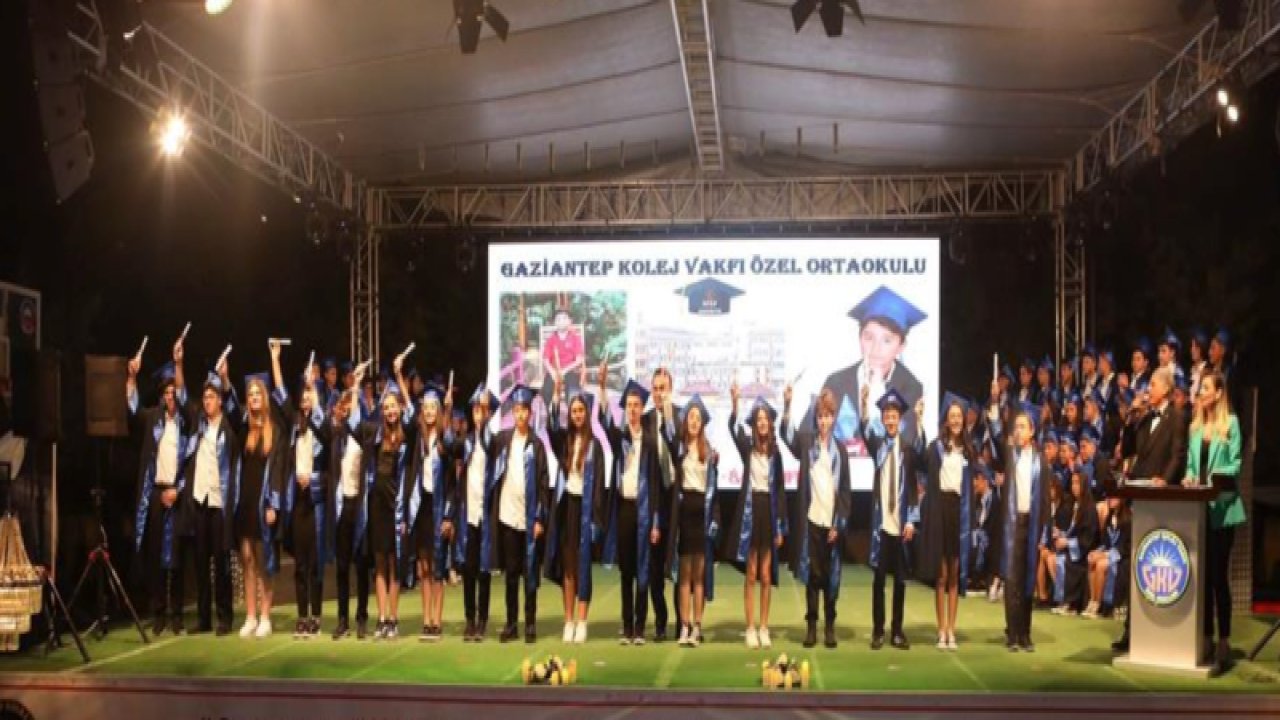 Gaziantep Kolej Vakfı Özel Ortaokulu’nda mezuniyet heyecanı