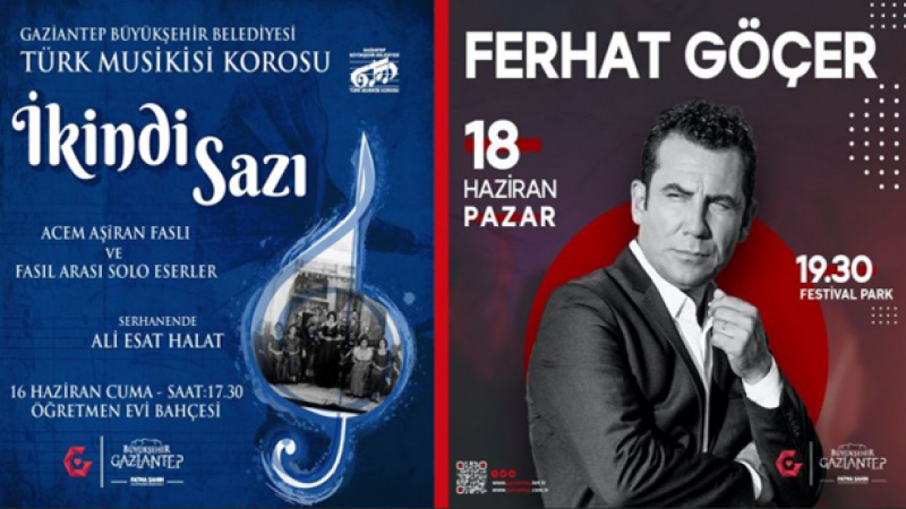 Ünlü sanatçı Ferhat Göçer Gazianteplilerle buluşuyor. Büyükşehir Belediyesi, Kültür Sanat etkinliklerini konserlerle sürdürüyor