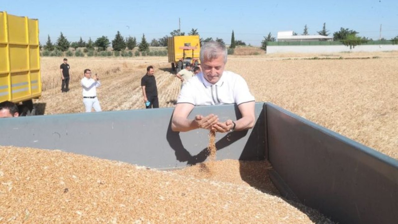 Şahinbey Belediye Başkanı Tahmazoğlu çiftçinin hasat sevincine ortak oldu
