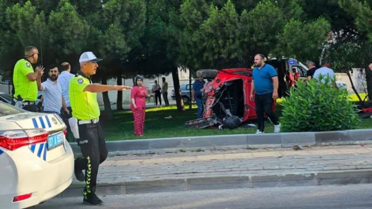 Son dakika! Gaziantep İpekyolu’nda kaza! Araç takla attı trafik durma noktasına geldi!