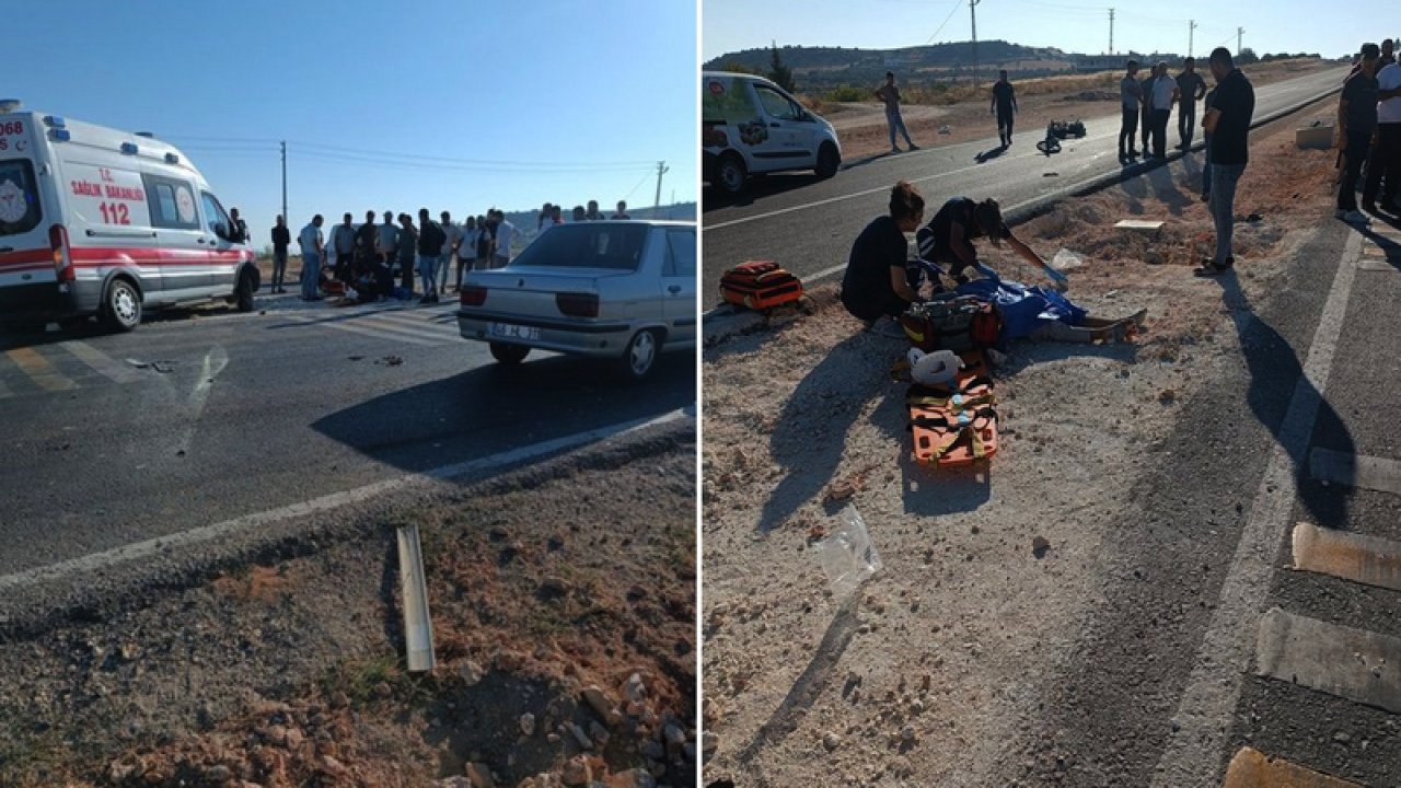 Gaziantep Kuzeyşehir yolunda motorsikletle araba çarpıştı. Motorsiklet Sürücüsü hayatını kaybetti